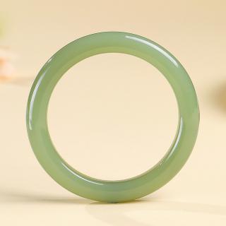 和田玉手镯浅青玉细扁条美人条玉镯子多口径可选送女友送妈妈