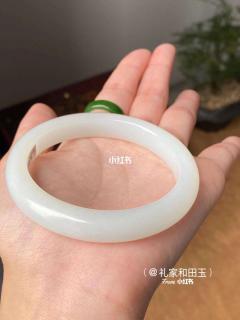 和田玉老俄料羊脂白玉平安镯